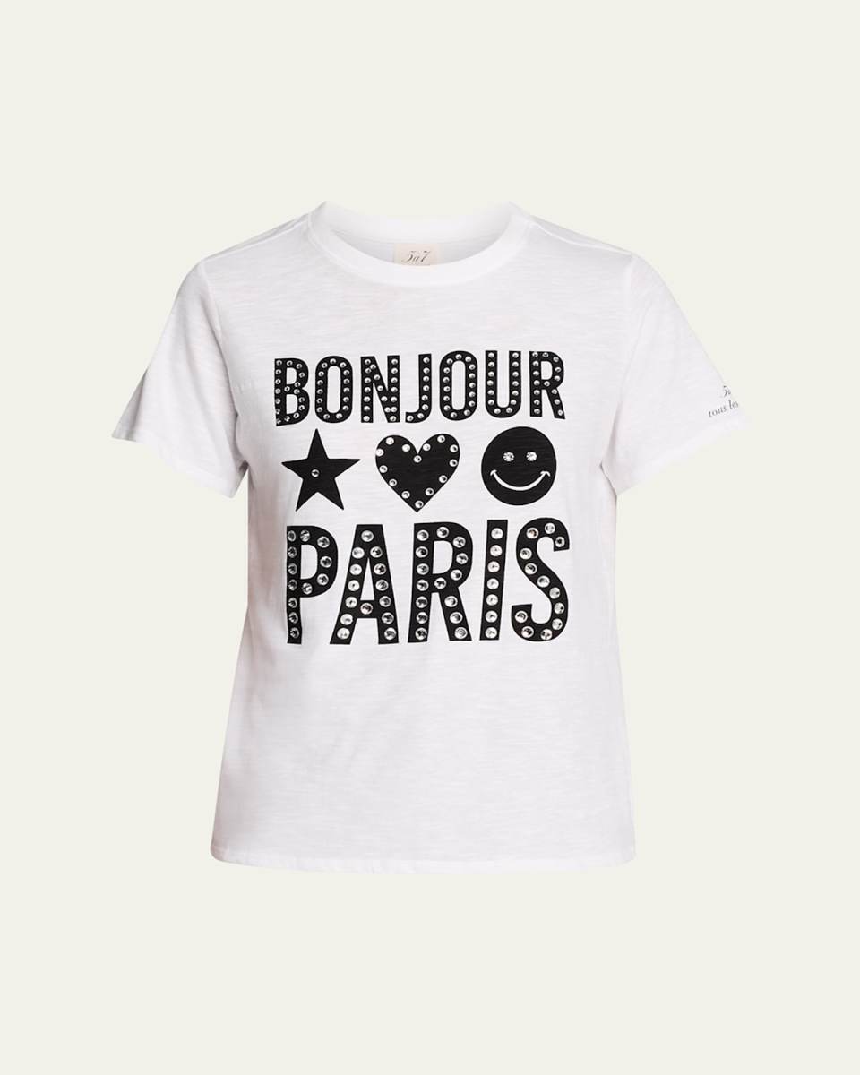 Bonjour Paris Crewneck Graphic Tee